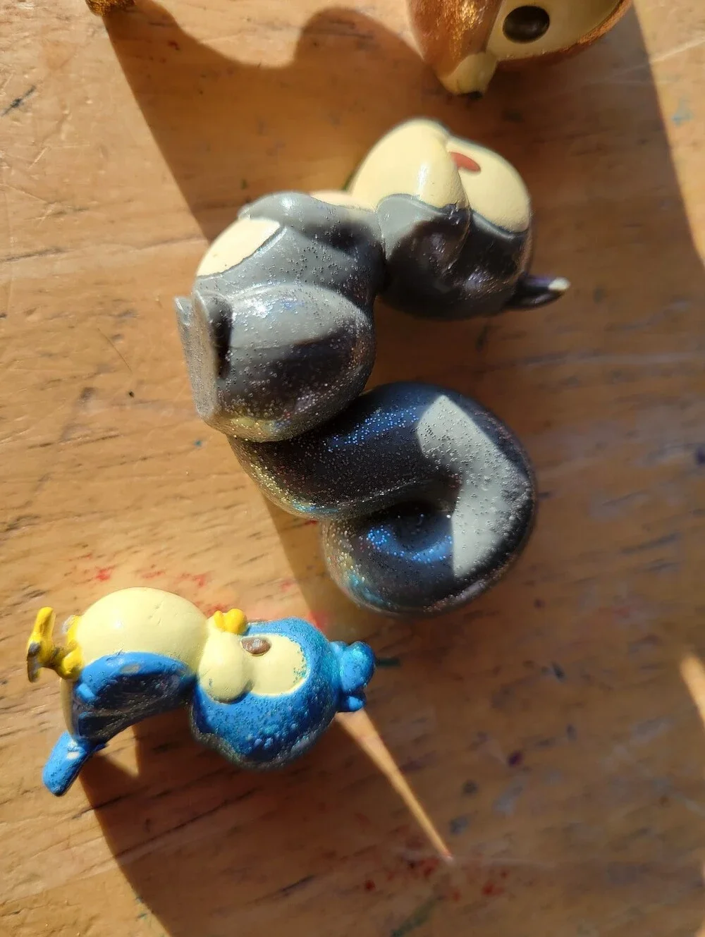 Disney Animators Glitter Mini Figures Lot Of 3 Various Sizes, (Snow White)